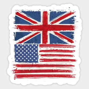 USA and Uk Flag Sticker